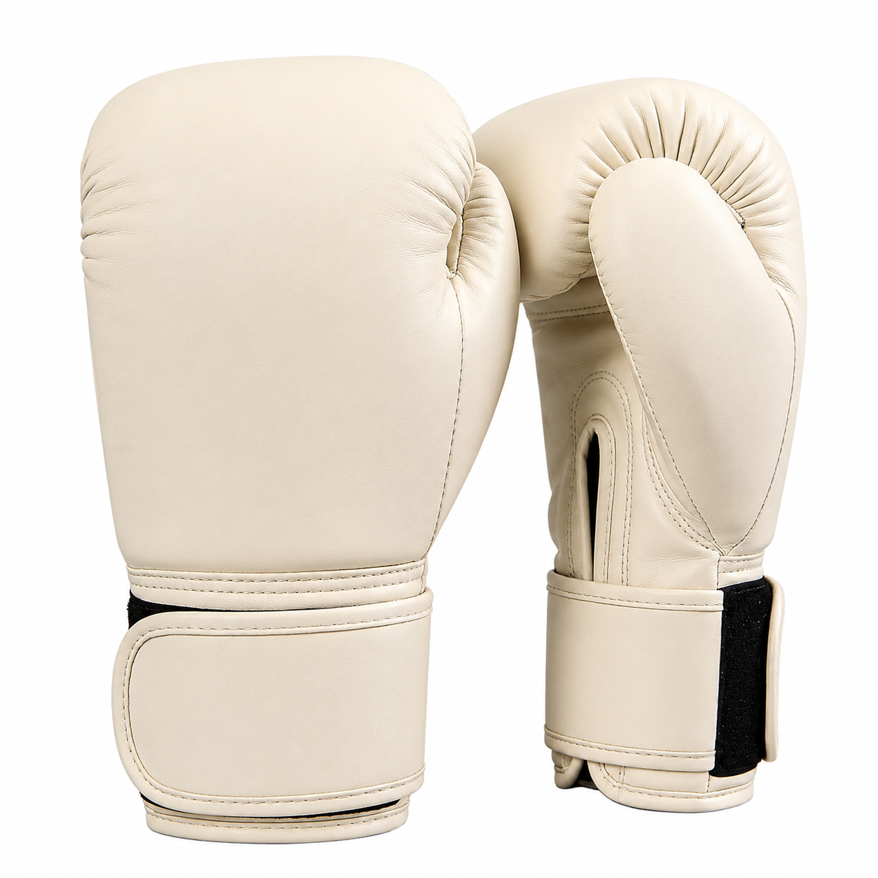 Boxing Fight Gloves Cowhide Leather off White OEM Sports Equipment Manufacturer